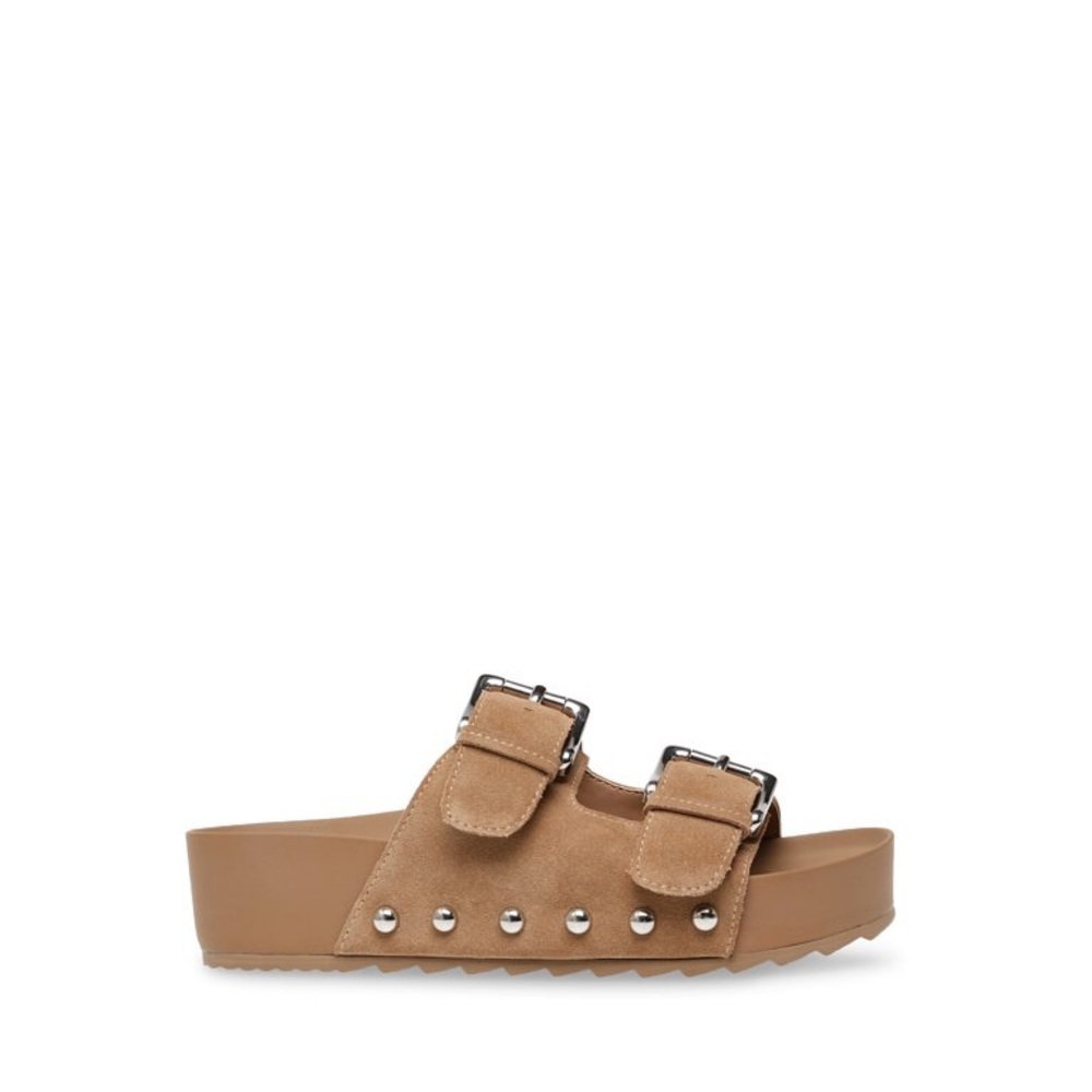 Steve Madden Tan Slide Sandals - Picture 6 of 15